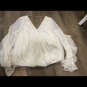 sparkly ruffle sleeve blouse